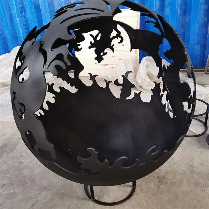 600 мм 800 мм 1000 мм Кортен стальной огненный шар украшение для сада на открытом воздухе