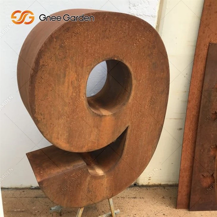Corten Steel Outdoor Garden Apartment Metal Mailbox Digital Letter Box