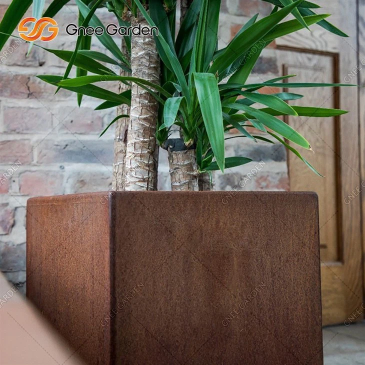 Corten Steel Painted Steel Flowerpot Garden
