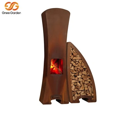 Уличный камин Corten с дымоходом