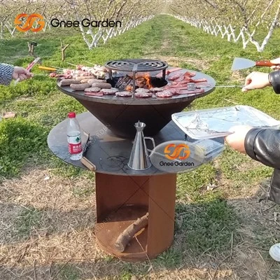 Дровяной гриль-барбекю из кортеновской стали